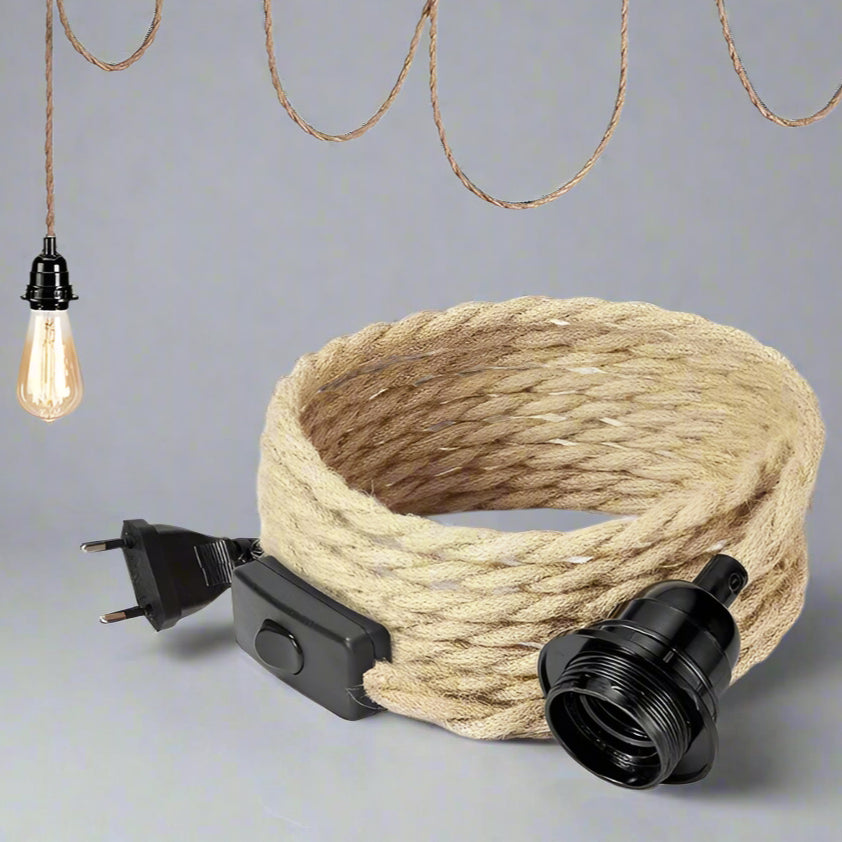 Extended Rustic Rope Lantern Cord